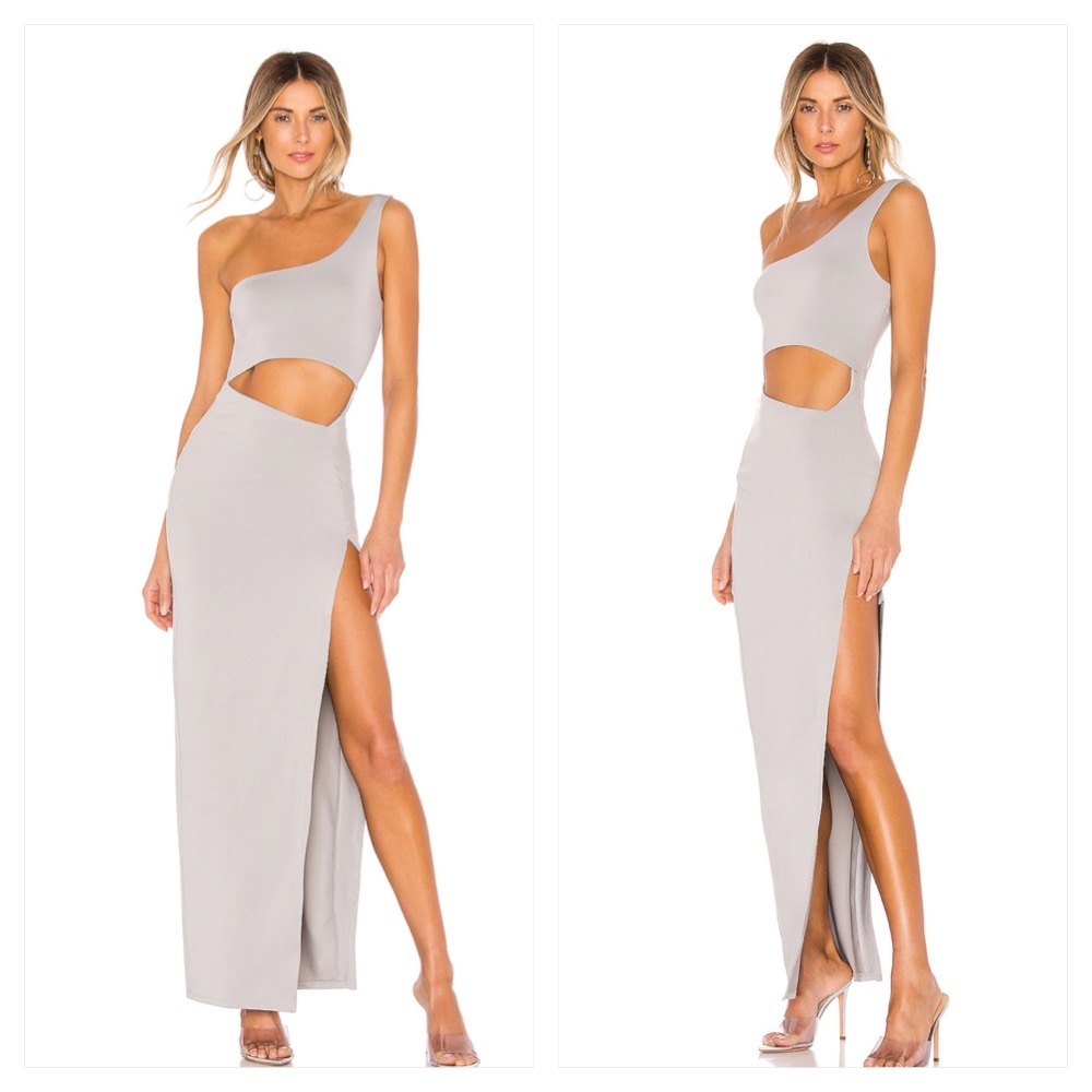 Superdown Erla Cutout Maxi Dress in Light Grey - Picture 1 of 11